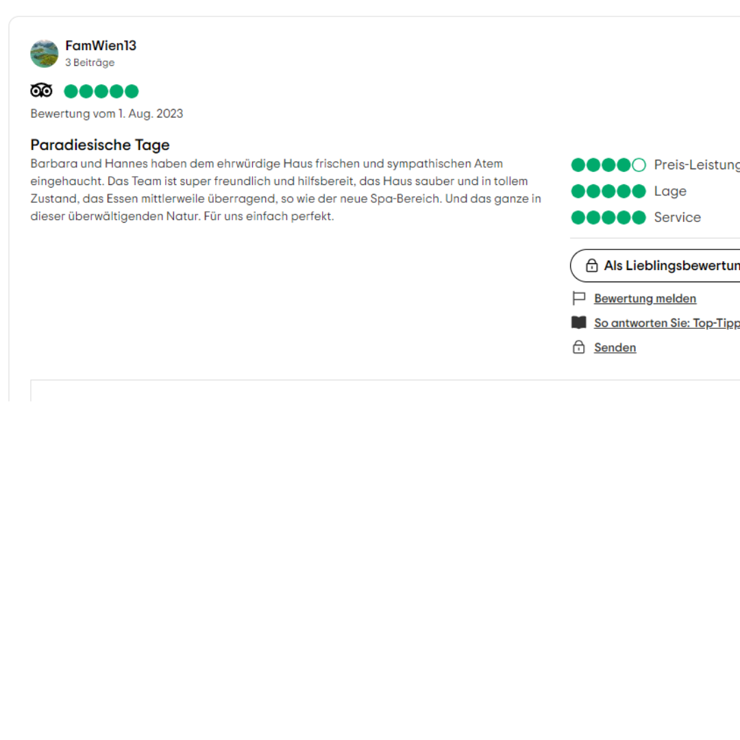 Triopadvisor-Bewertung